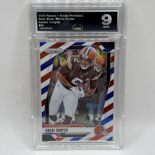 2024 Panini Prizm - Amari Cooper #66 Red White & Blue Prizm Graded 9 NFL