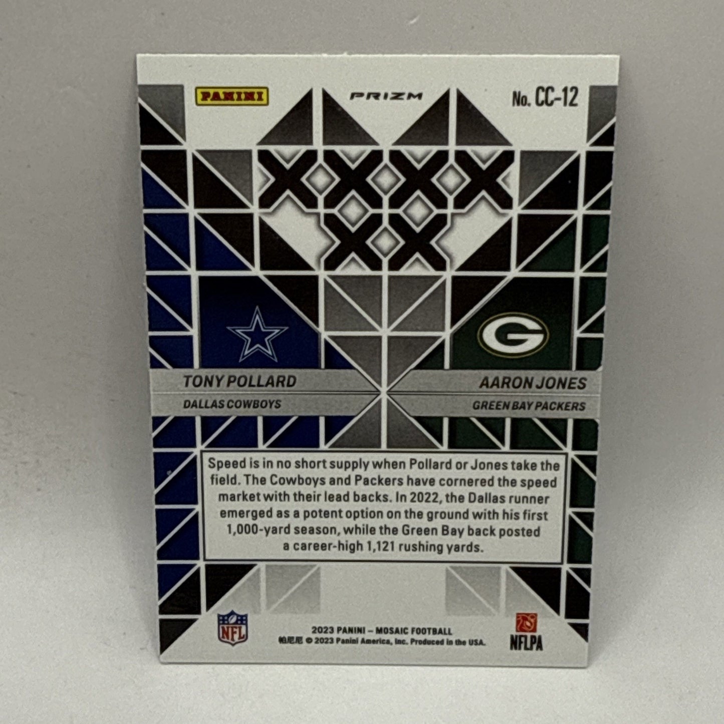 Tony Pollard /Aaron Jones 2023 Panini Mosaic Carbon Copy #CC-12 Silver Mosaic