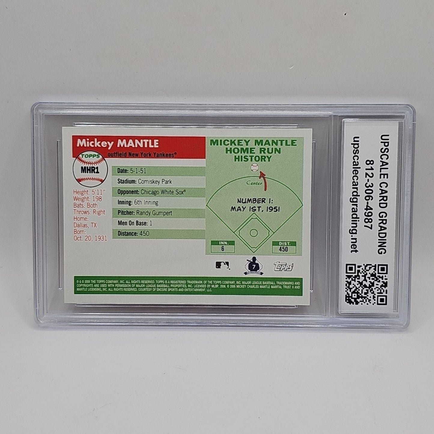 2006 Topps - Multi-Year Issue Mickey Mantle Home Run History #MHR1 Graded 9.5