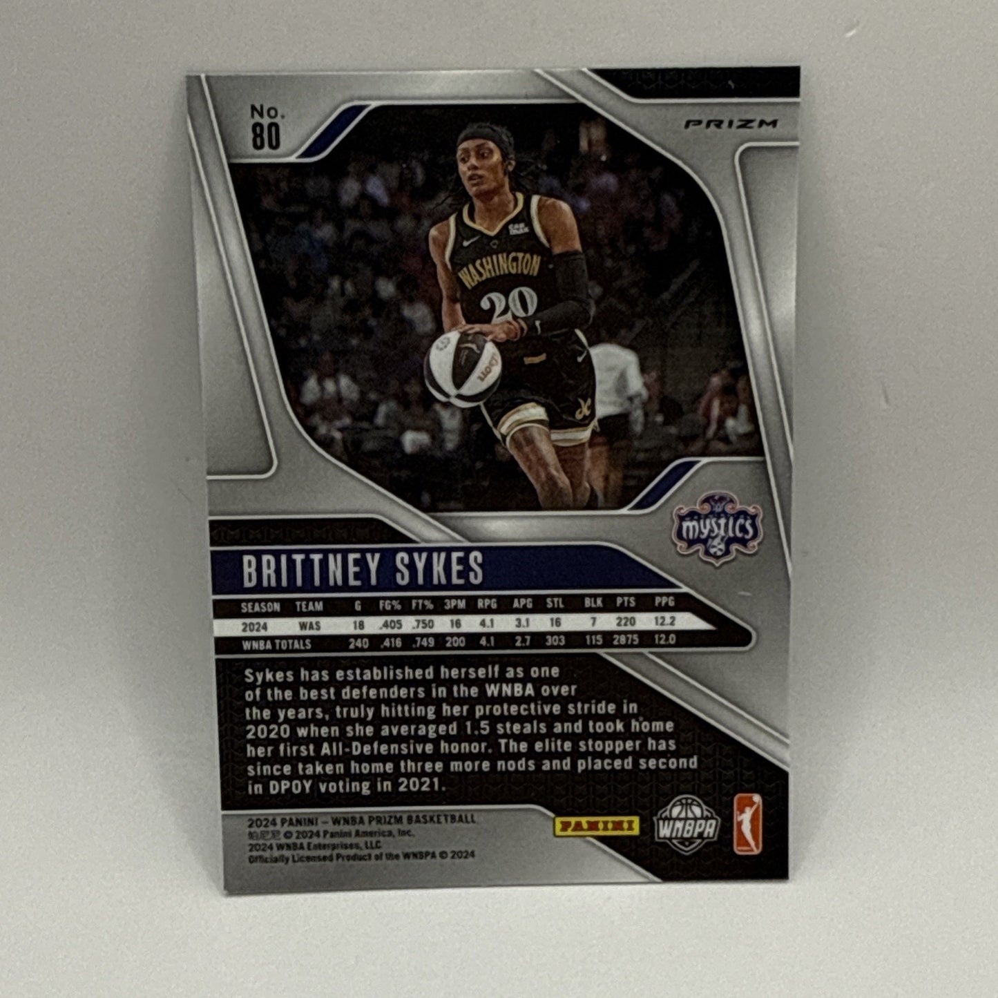 2024 Brittney Sykes - Panini Green Prizm WNBA - #80 Washington Mystics