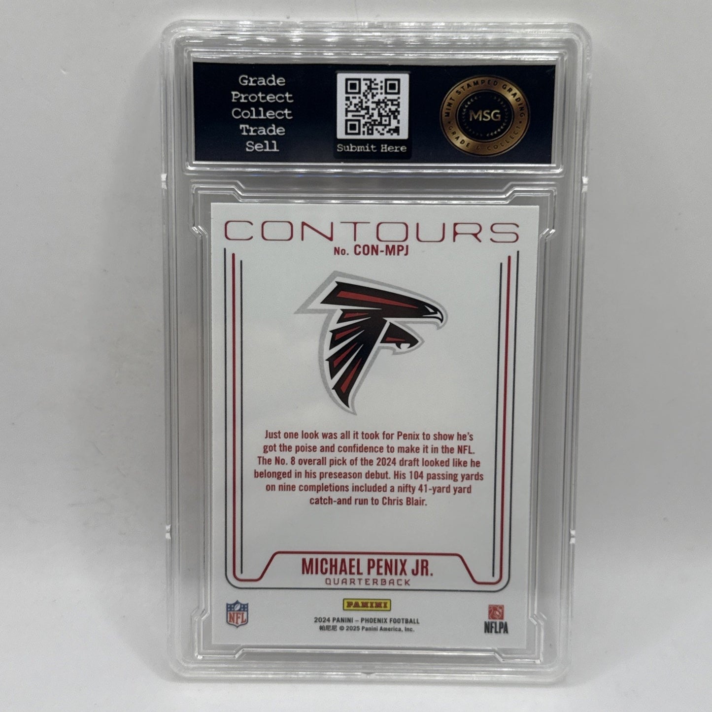 2024 Phoenix Michael Penix Jr. Contours Purple SP RC Falcons Graded 9 Falcons