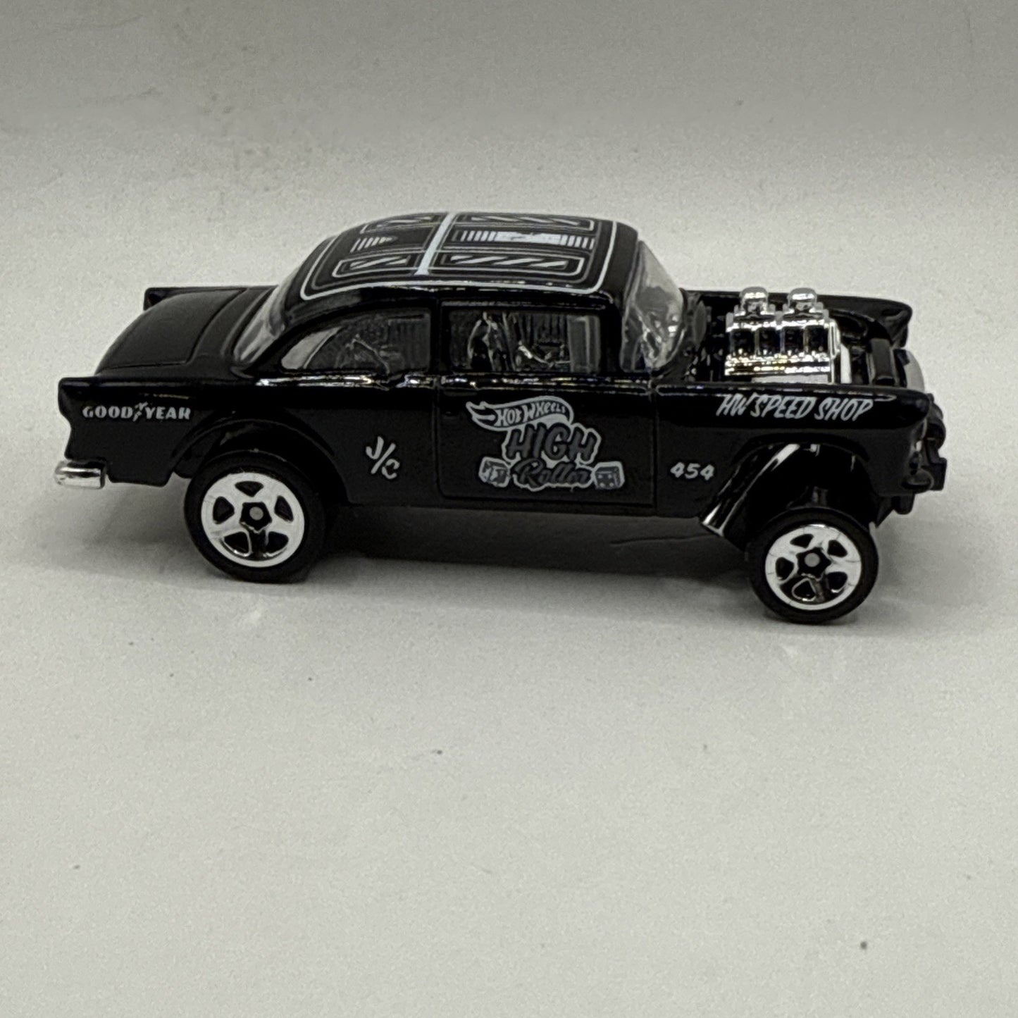 2012 Hot Wheels HW Gasser. 55 Chevy Bel Air Gasser Black 1:64 Scale Toy Car
