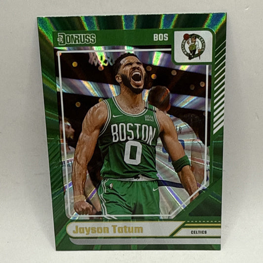 Jayson Tatum Holo Green Laser 2024-25 Donruss #49 NBA Boston Celtics