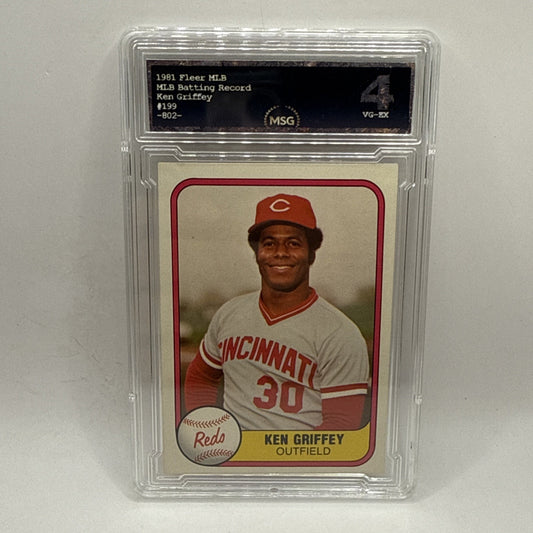 1981 Fleer Ken Griffey Sr Ken Griffey #199 Bit Age Graded 4 MLB Cincinnati Card