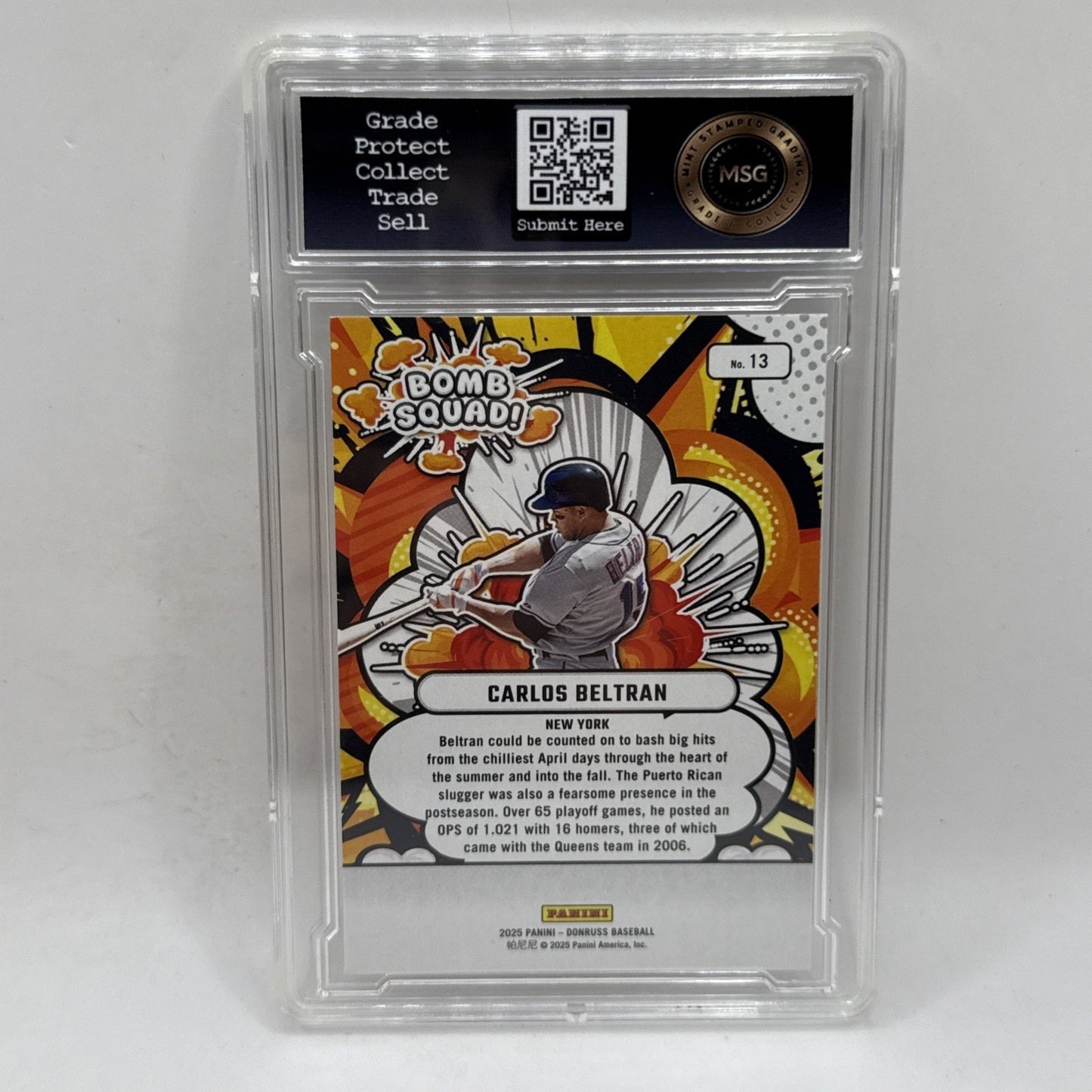2025 Donruss Bomb Squad Carlos Beltran #13 Bomb Squad, New York Mets