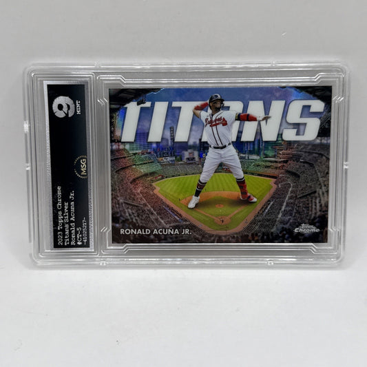2023 Topps Chrome Ronald Acuna Jr Chrome Titans Refractor #CT-5 Braves Graded 9