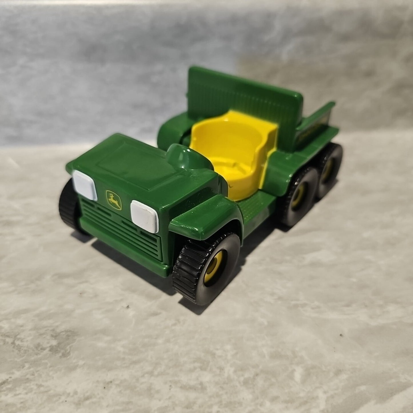 Toddler John Deere Gator Play Toy 6 Wheel RC2 with Dump Bed Green Yellow 5”x 3”