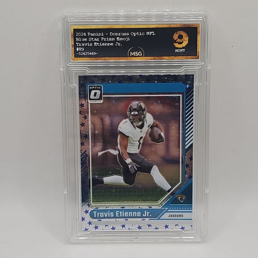 2024 DONRUSS OPTIC TRAVIS ETIENNE JR BLUE STARS SSP #89 MSG GRADED 9 MINT NFL