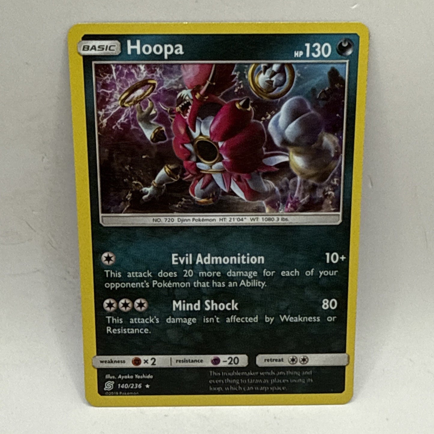 Hoopa 140/236 Sm-Unified Minds Holo Pokémon Trading Collectible Card HP