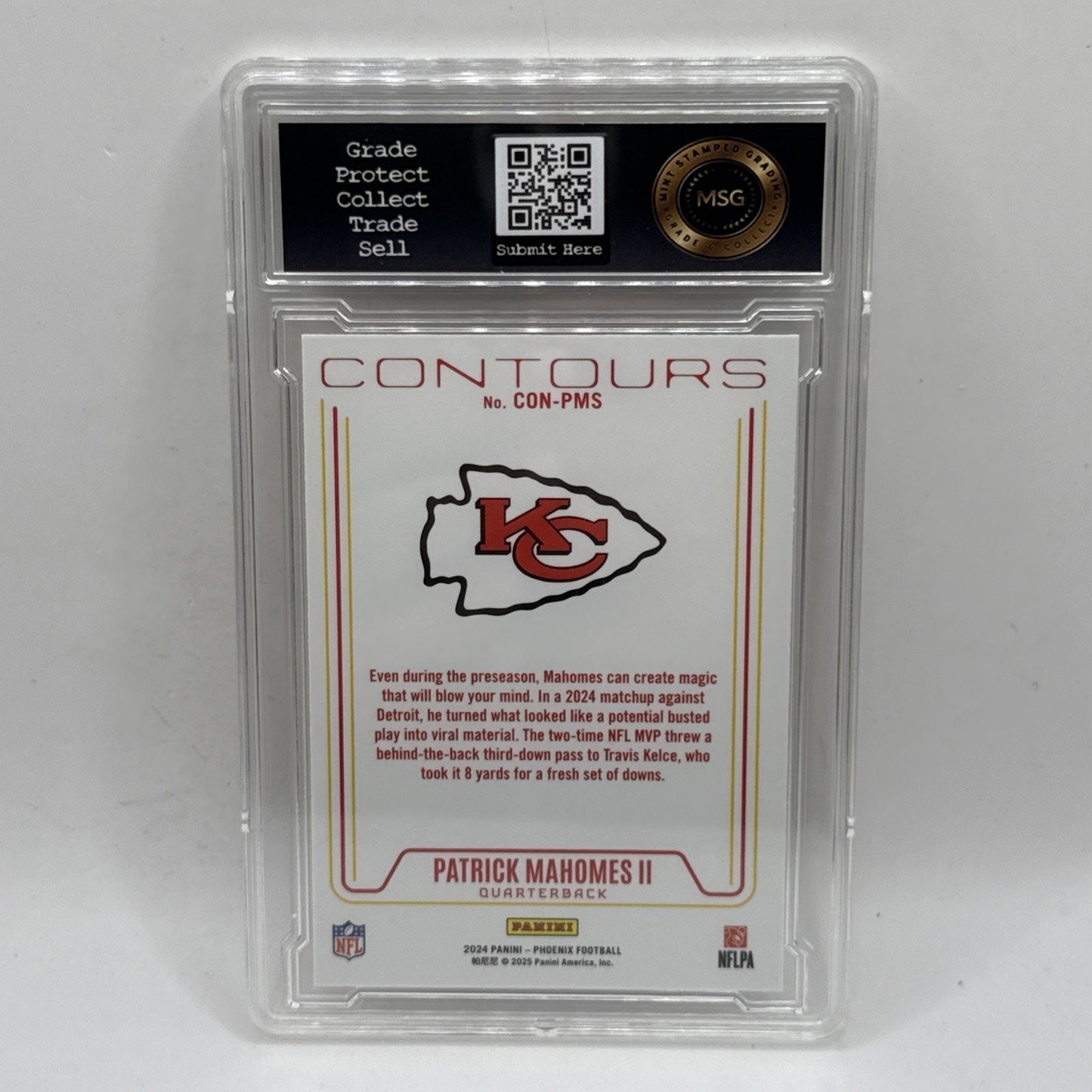 Patrick Mahomes Contours SILVER insert 2024 Panini Phoenix Football Graded 9 NFL