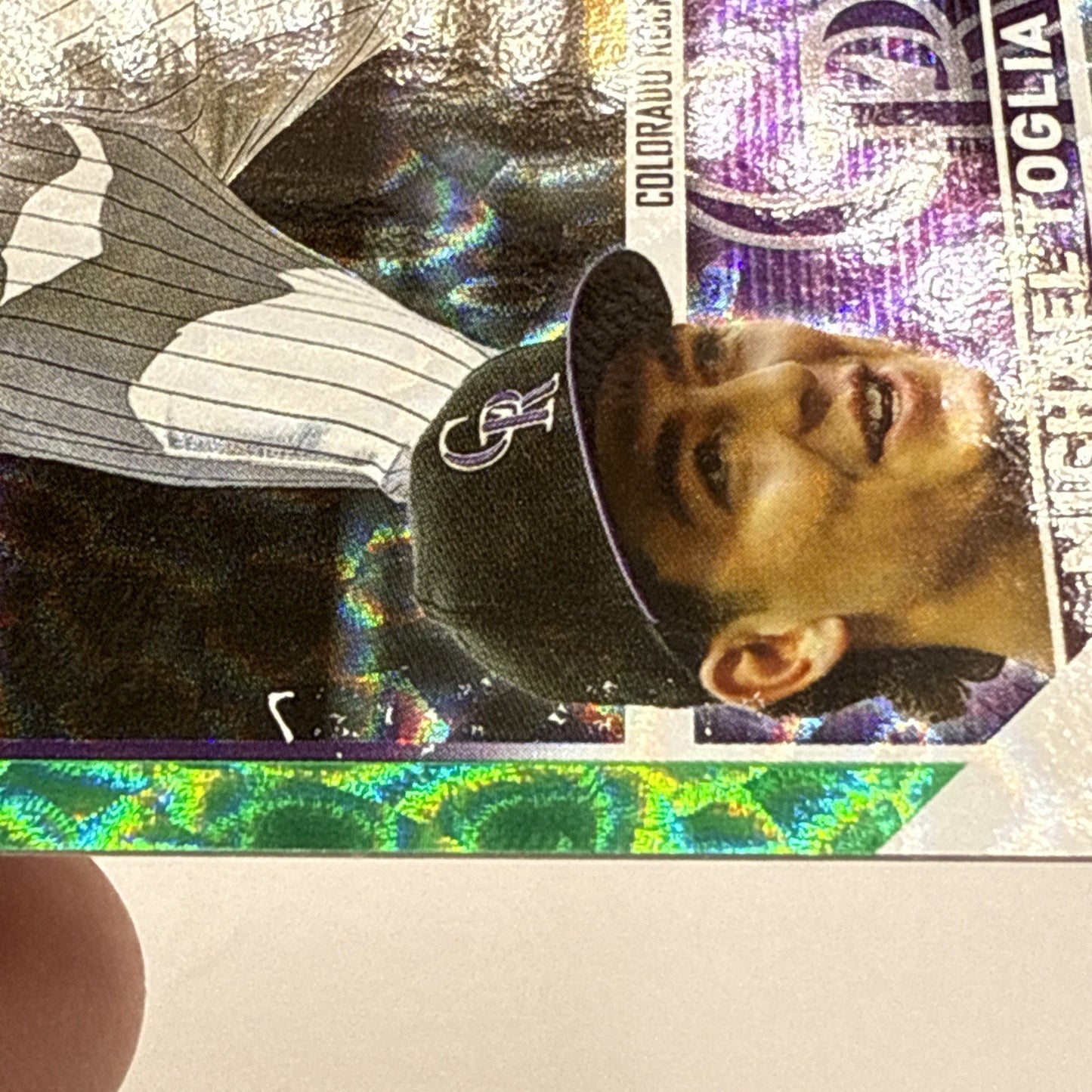 2023 Topps Series 2 - Michael Toglia RC 616 Green Foil /499 - Rockies - Error