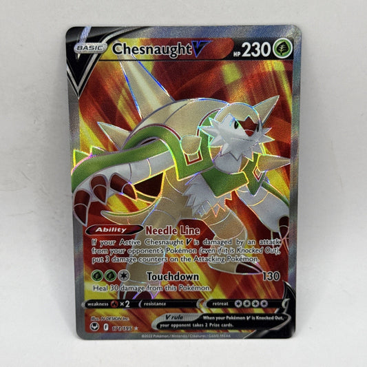 Chesnaught V 171/195 Full Art Silver Tempest Pokemon Card LP Collectible Tcg