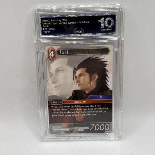 Final Fantasy TCG Gunslinger In The Abyss Zack 26-006C Graded 10 Gem Mint Card