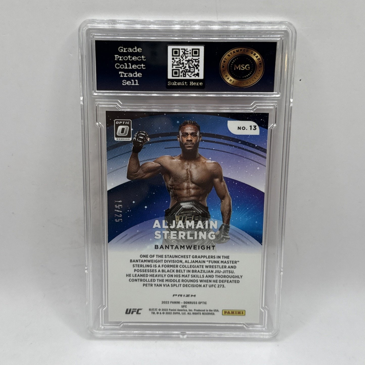2022 Panini Donruss Optic Aljamain Sterling Stargazing /25 Pink SP Graded 10 Gem
