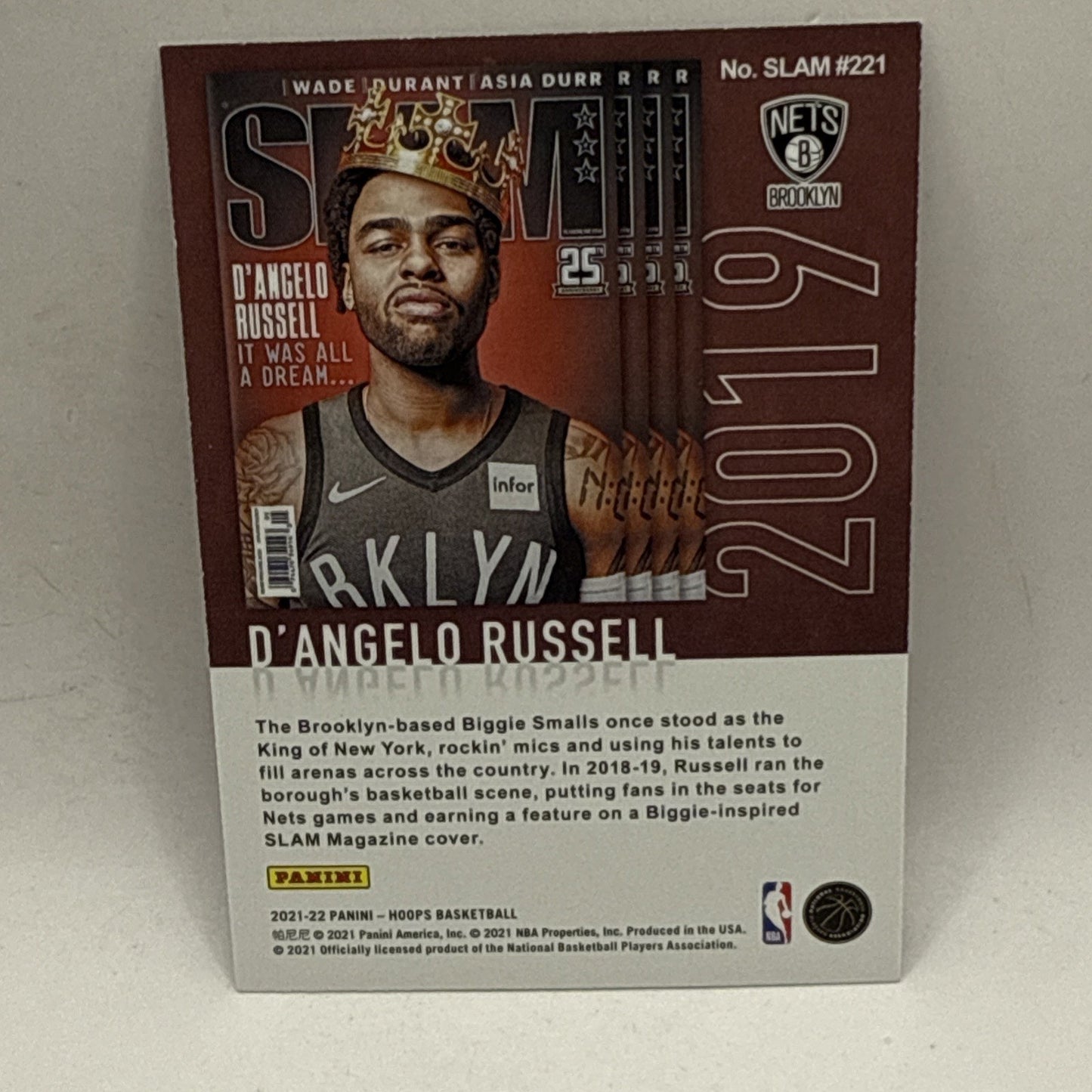2021-22 Panini NBA Hoops - Slam #SLAM #221 D'Angelo Russell Brooklyn Nets
