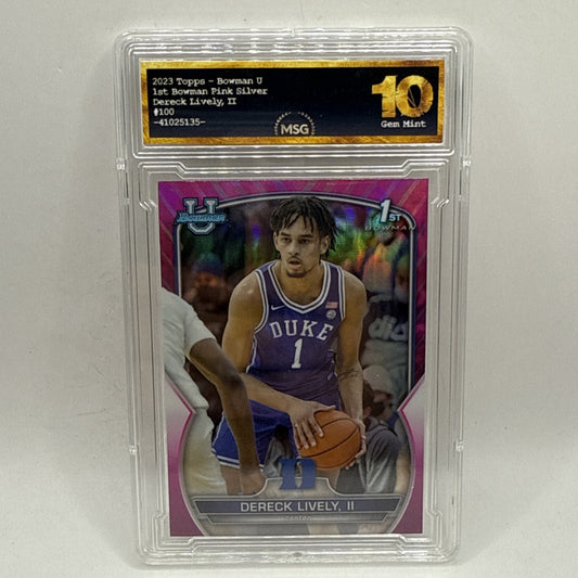 2022-23 Dereck Lively II Bowman Chrome U 1st Bowman Pink #100 RC Duke Mavs