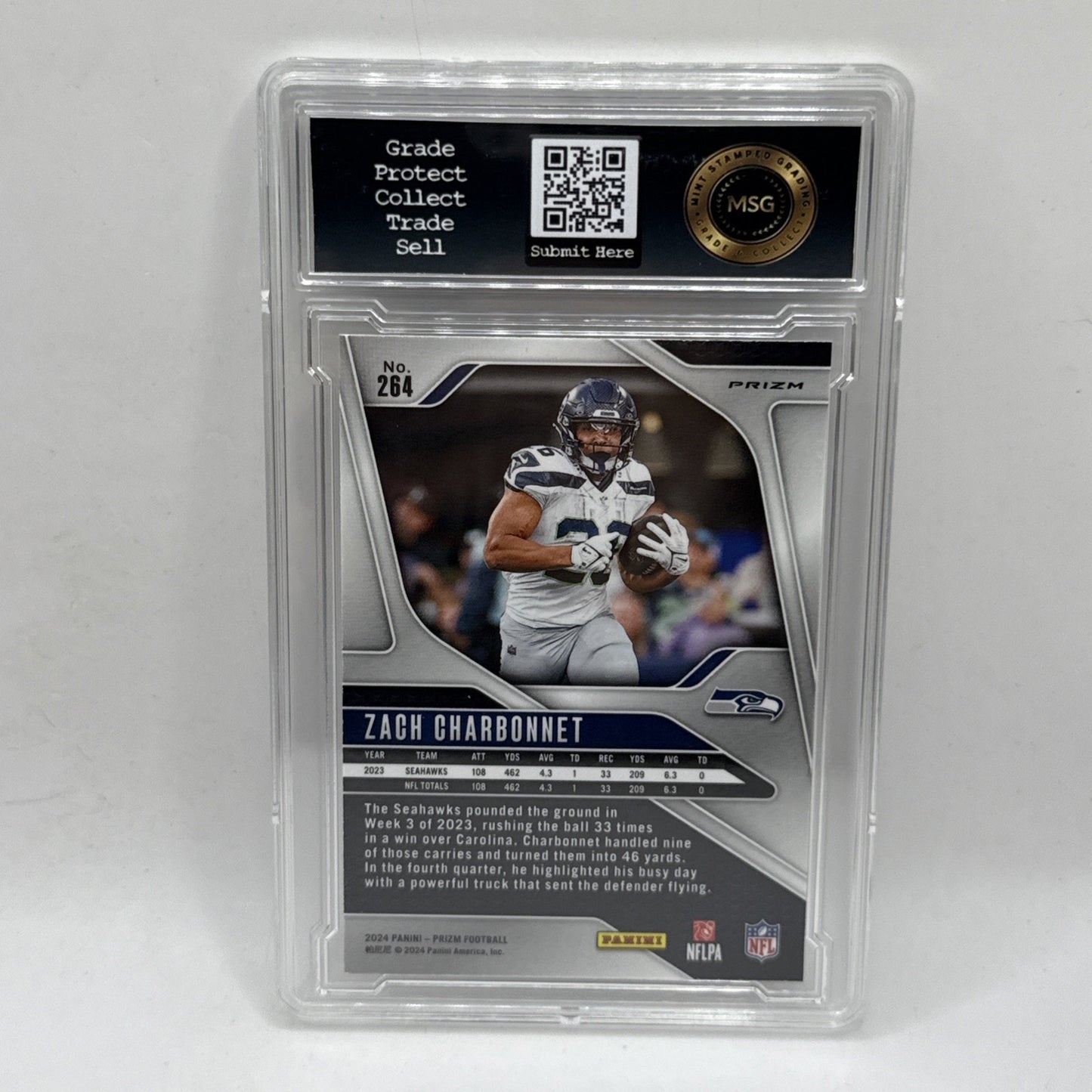 2024 Panini Prizm - Zach Charbonnet #264 Black & White Checker Prizm Graded 9