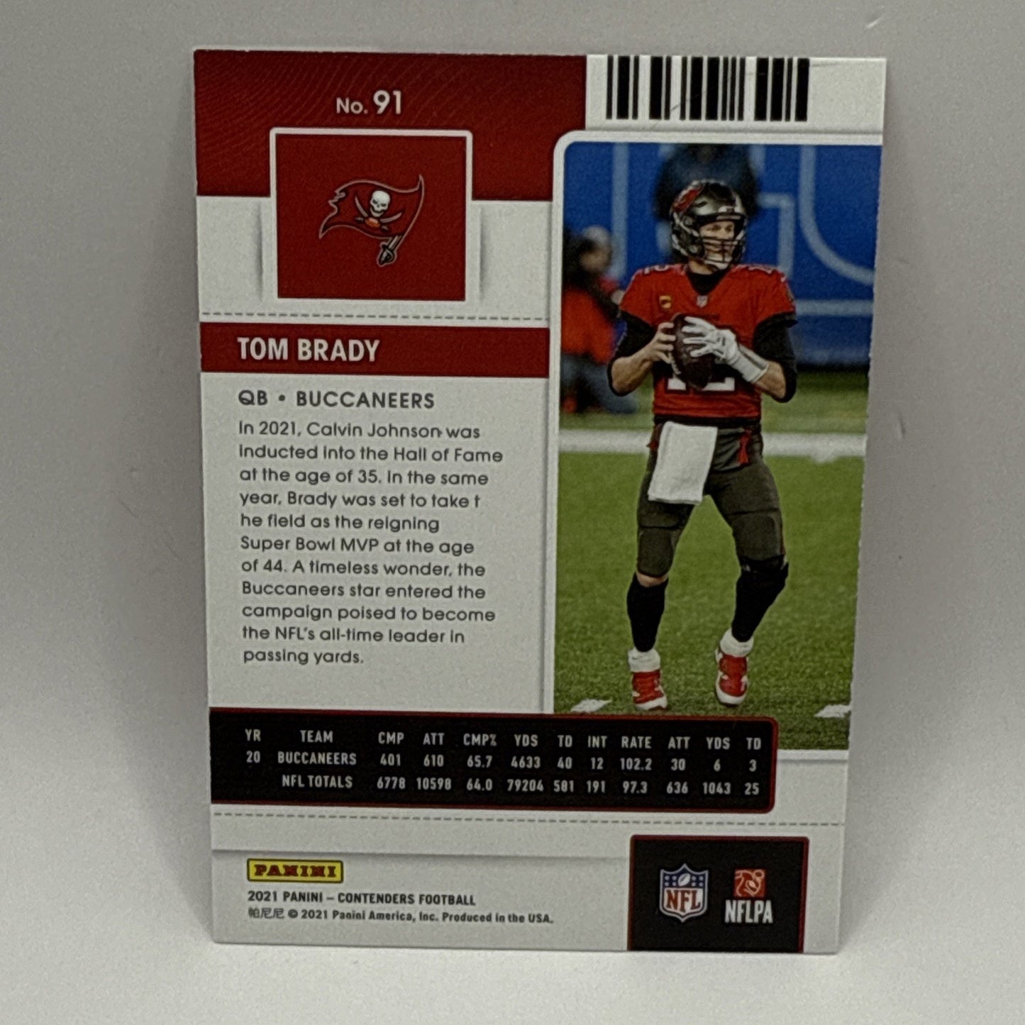 2021 Contenders TOM BRADY #91 Season Ticket Tampa Bay Buccaneers