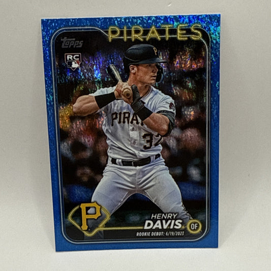 2024 Topps Chrome Update Series Henry Davis Blue Refractor /999 RC Pirates