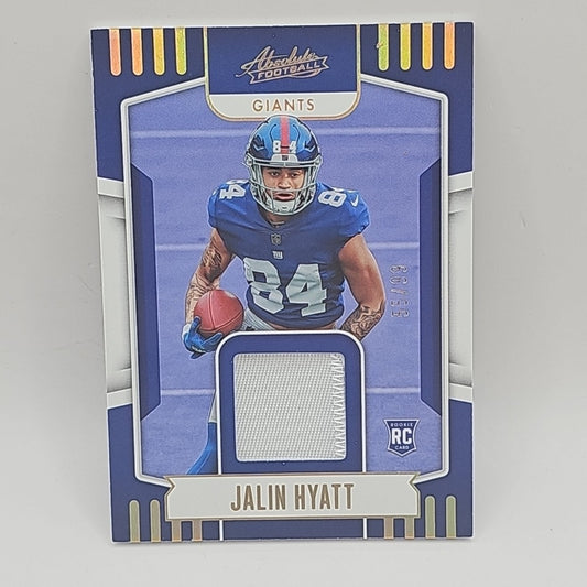 2023 Panini Absolute Jalin Hyatt #ARM-23 SP /99 Rookie Patch NFL New York GIANTS