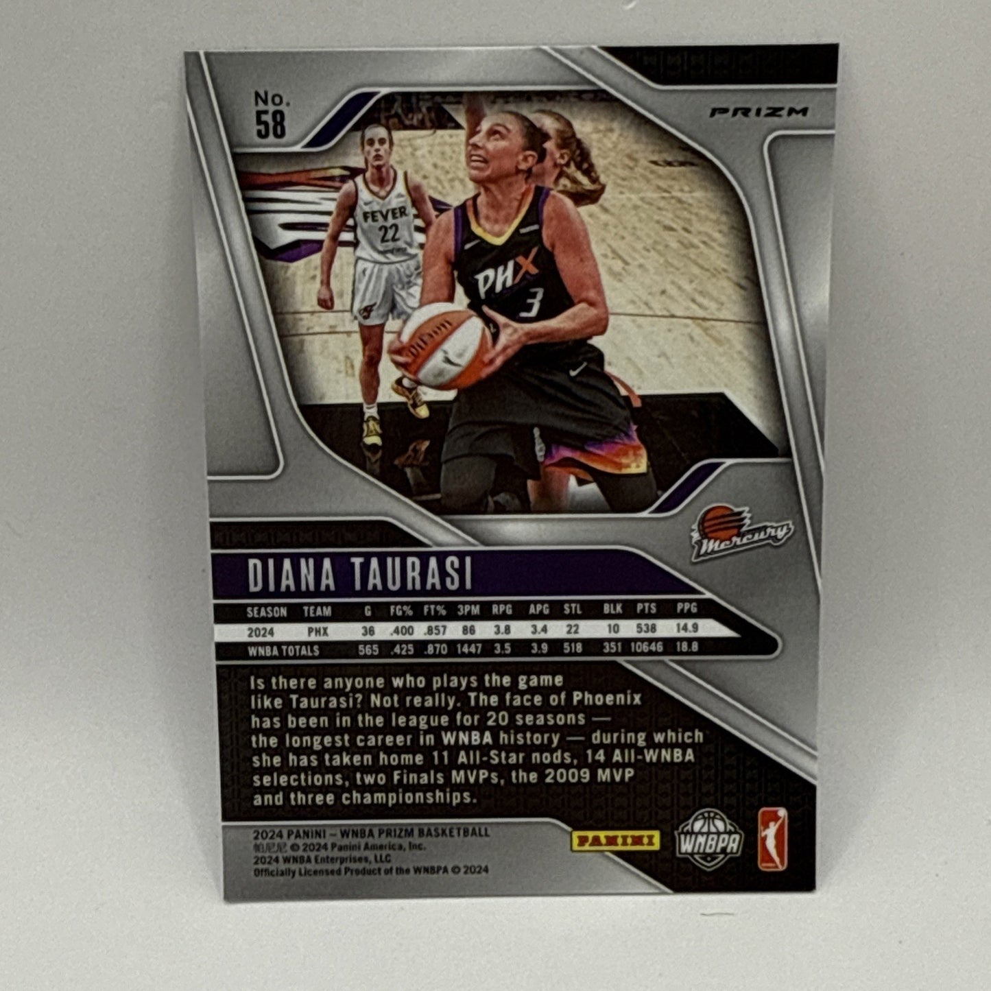 2024-25 Prizm Wnba Diana Taurasi #58 CRACKED ICE Prizm Basketball Foil Card