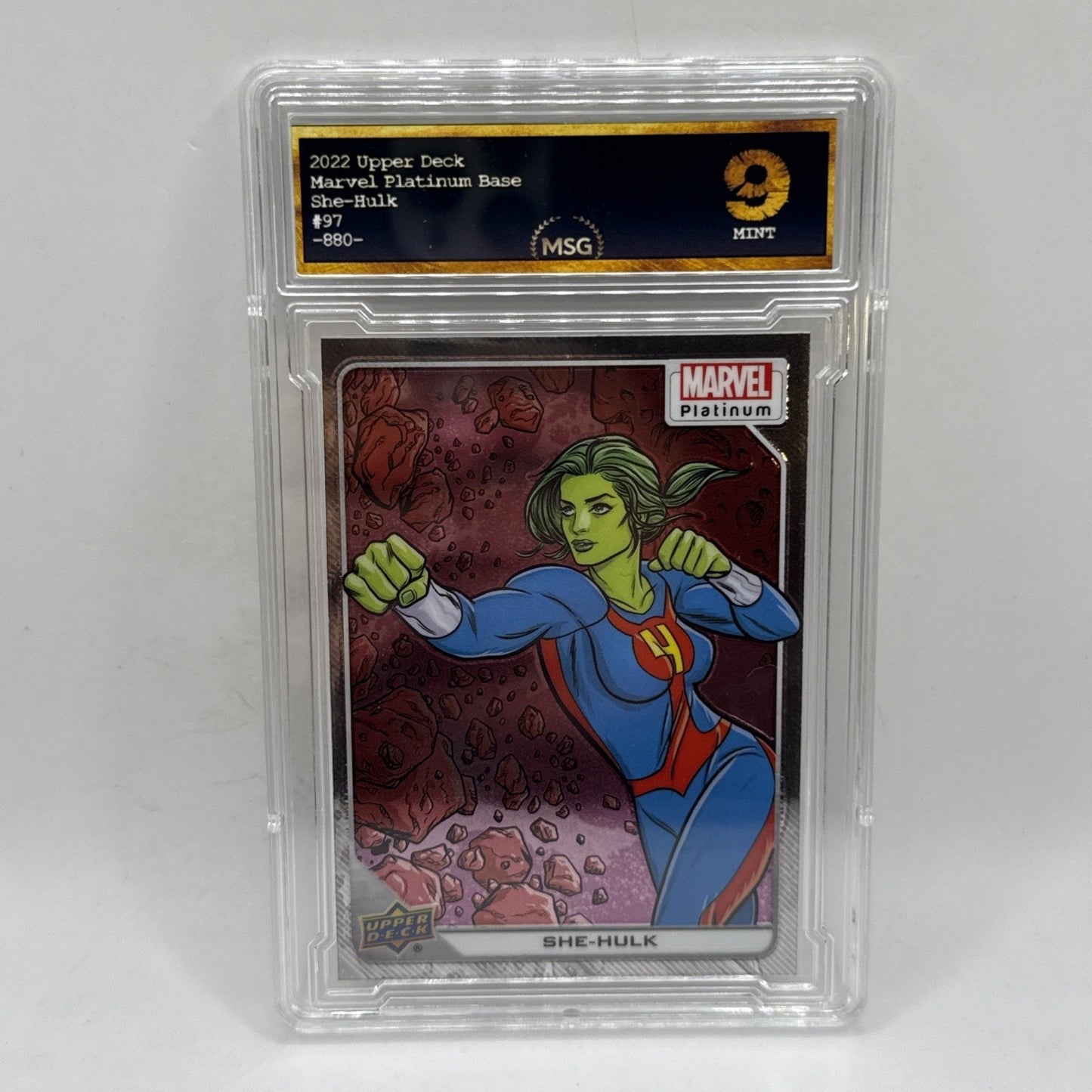 2023 Upper Deck Marvel Platinum #97 She-Hulk Graded 9 Mint Collectible Card