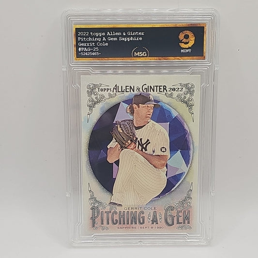 Gerrit Cole - 2022 Topps Allen & Ginter Pitching a Gem #PAG-25 Yankees Graded 9