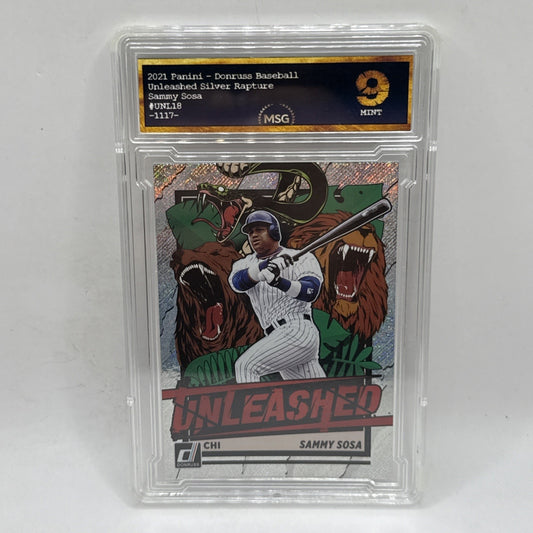 2021 Donruss Unleashed Sammy Sosa Rapture Silver Foil Graded 9 Mint MLB