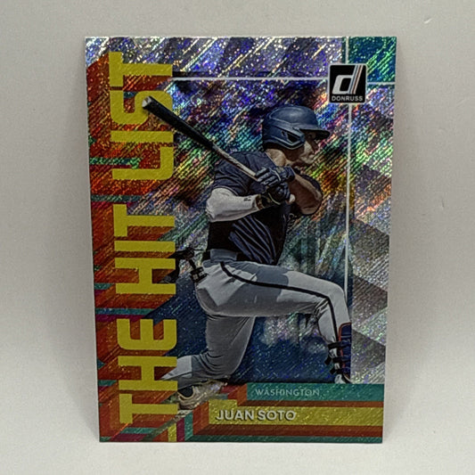 Juan Soto 2022 Donruss The Hit List Rapture Parallel Insert Card No. THL-2