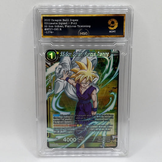 Dragon Ball Super CCG SS Son Gohan Furious Training BT17-095 R Foil Graded 9