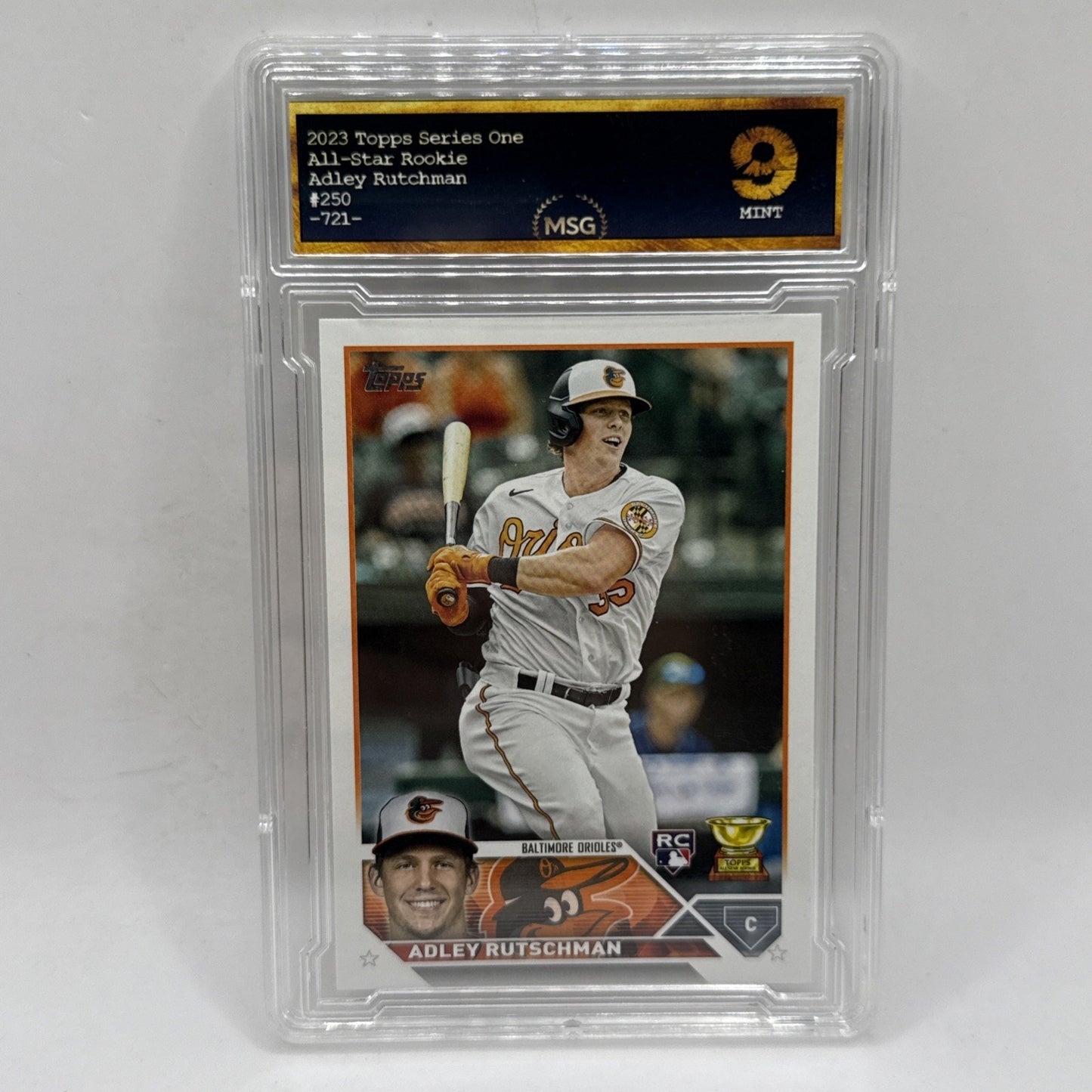 2023 Topps Series One #250 Adley Rutschman Rookie Card Graded 9 Orioles RC