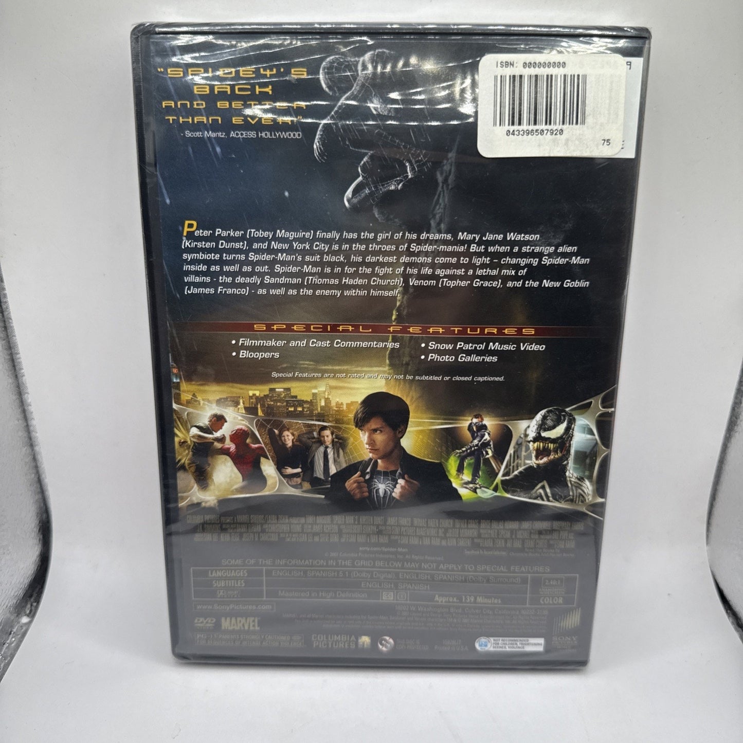 Spider-Man 3 (DVD - Widescreen, 2007) New Sealed - Tobey Maguire