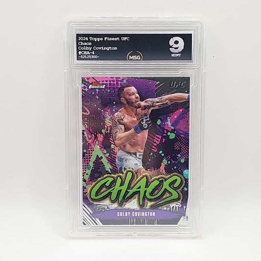 Colby Covington 2024 Topps Finest UFC #CHA-4 Chaos Insert Graded 9 Mint MMA