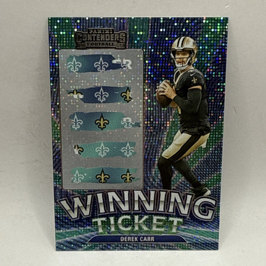 2023 Panini Contenders Derek Carr Winning Ticket #5 New Orleans Saints