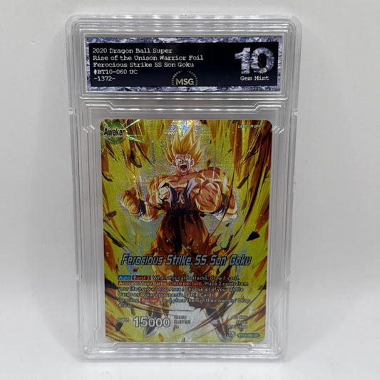 2022 Dragon Ball Z TCG BT10-060 UC Ferocious Strike SS Son Goku Graded 10 Gem