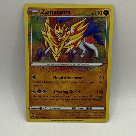 Zamazenta Amazing Rare - 102/185 Pokemon Vivid Voltage - LP Tcg Collectible Card