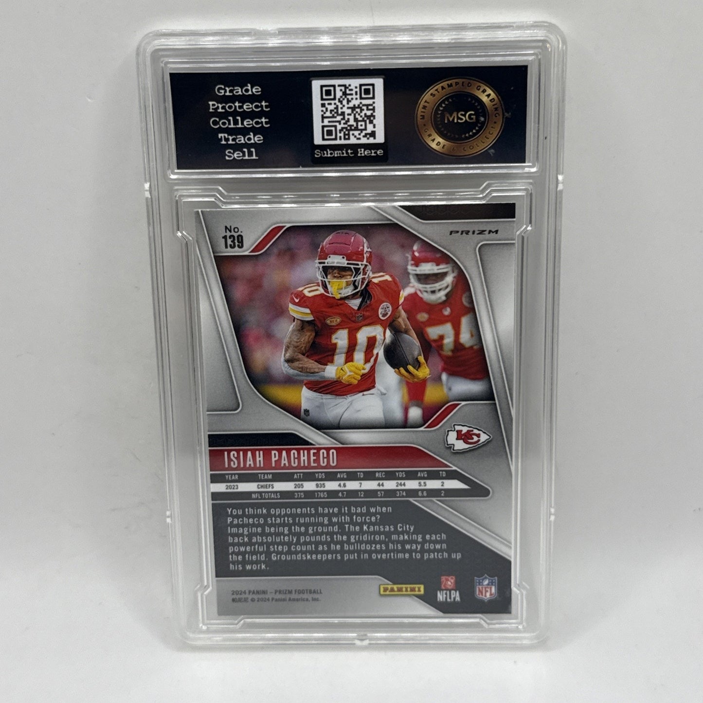 2024 Panini Prizm - Green Wave Prizm #139 Isiah Pacheco NFL Graded 10 Gem Mint