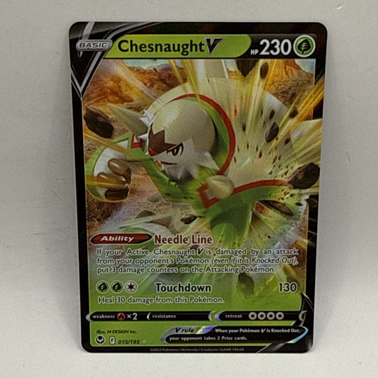 Chesnaught V - 015/195 - Pokemon Silver Tempest Ultra Rare Card - NM