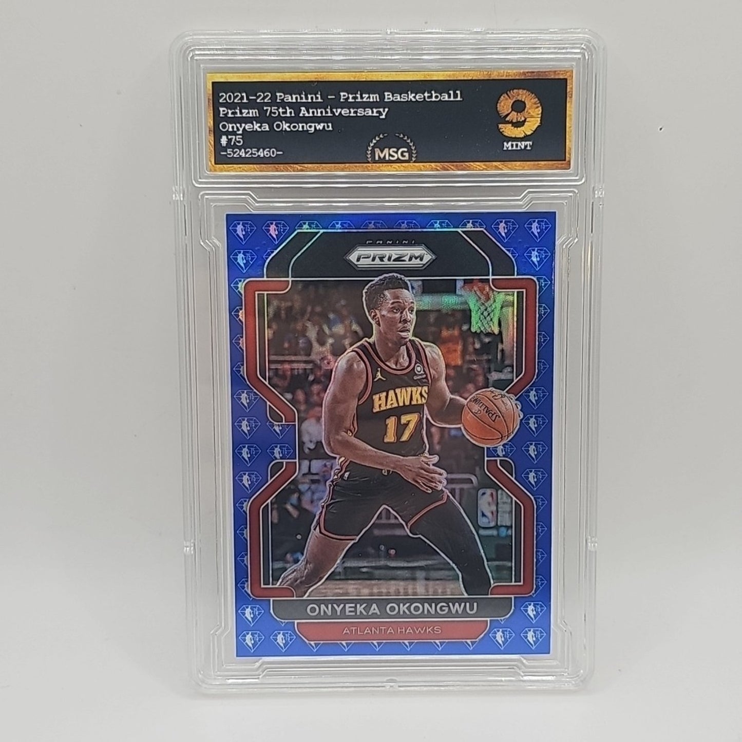 2021-22 Panini Prizm Onyeka Okongwu 75th Anniversary Blue Diamond Prizm SP #75