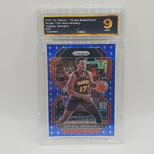 2021-22 Panini Prizm Onyeka Okongwu 75th Anniversary Blue Diamond Prizm SP #75