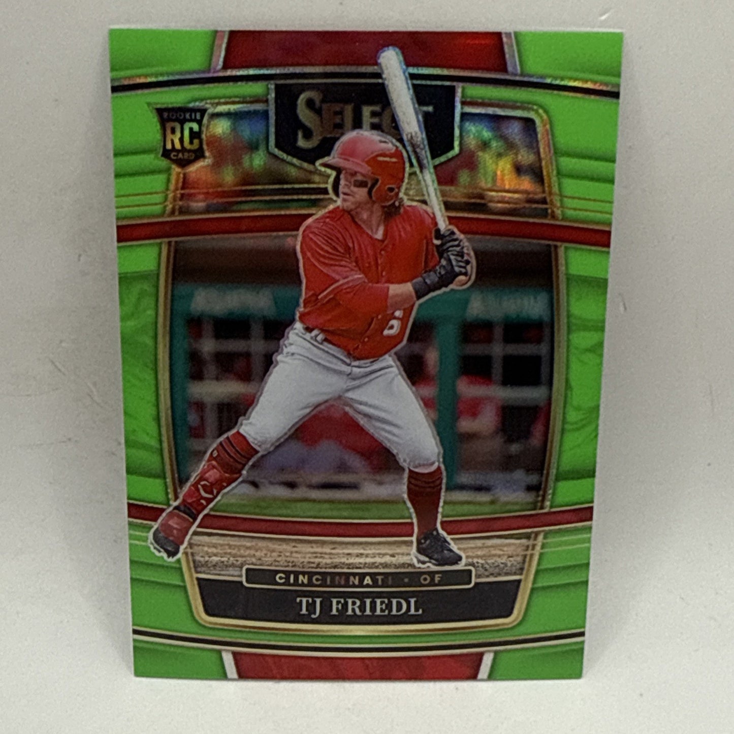 TJ Friedl 2022 Panini Select Rookie NEON GREEN PRIZM #'d/99 Cincinnati Reds SP