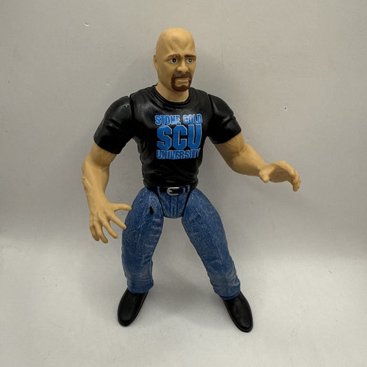 Vintage WWF SCU University Shirt Stone Cold 6" figure, 1997 Jakks Pacific WWE