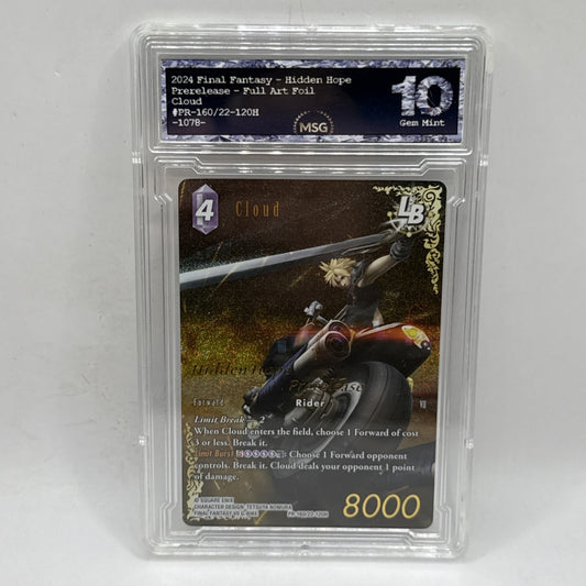 2024 FINAL FANTASY JPN HIDDEN HOPE PRERELEASE-FULL ART #120H CLOUD GRADED 10