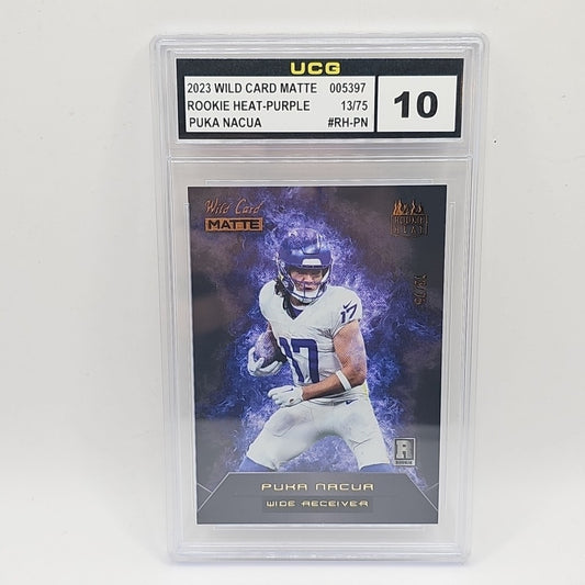2023 Wild Card Matte Rookie Heat PUKA NACUA /75 Graded 10 NFL GEM MINT