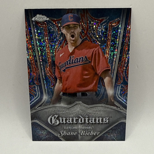 2022 Topps Chrome Pinstriped #P24 Shane Bieber Guardians