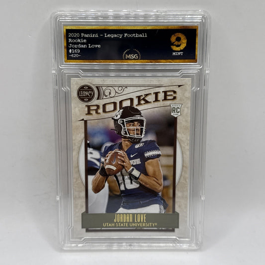 2020 Panini Legacy #169 Jordan Love Rookie Green Bay Packers NFL Graded 9 Mint