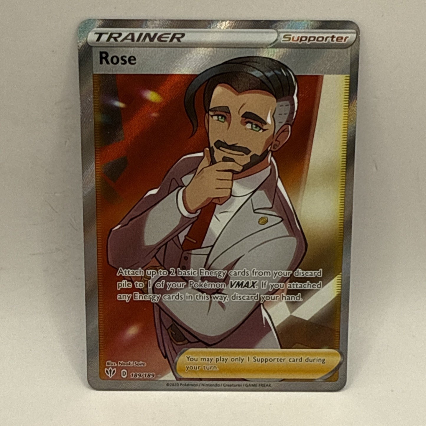 Rose (Full Art) 189/189 Swsh03: Darkness Ablaze Holo NM Tcg Collectible Card