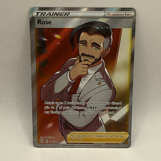 Rose (Full Art) 189/189 Swsh03: Darkness Ablaze Holo NM Tcg Collectible Card