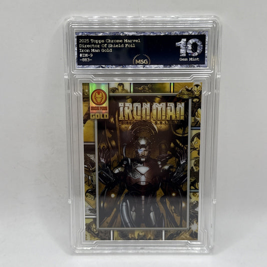 Iron Man 2025 Topps Chrome MARVEL Iron Man Gold Card #IM-9 Graded 10 Gem Mint