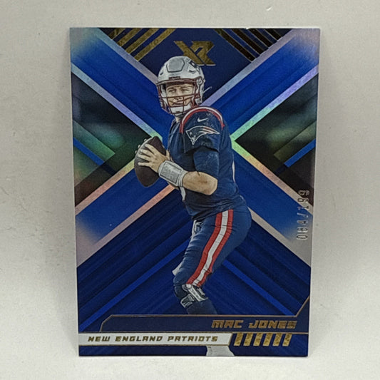 2022 Panini XR Mac Jones Blue Parallel /199 NFL New England Patriots Card